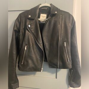 Abercrombie & Fitch Black Vegan Leather Jacket, Size S